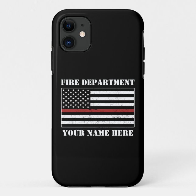 Individuelle Name Thin Red Line Flaggen Stolz Feue Case-Mate iPhone Hülle (Rückseite)
