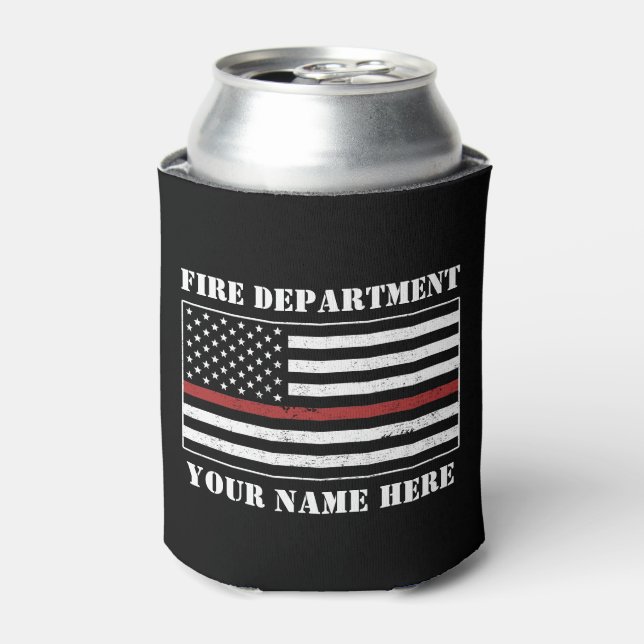 Individuelle Name Thin Red Line Flaggen Stolz Feue Dosenkühler (Kanne Vorderseite)