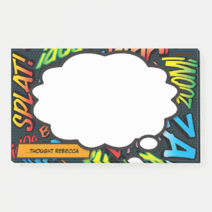 Individuelle Name Think Bubble Fun Comic Book Post-it Klebezettel