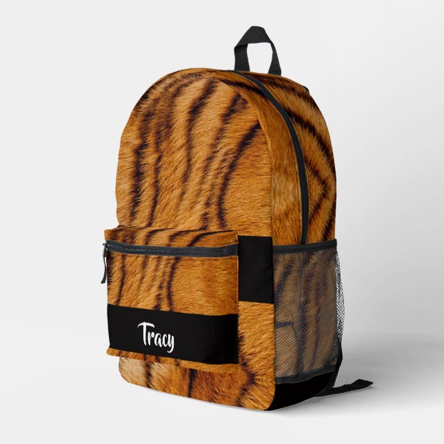 Individuelle Name-Tigerhaut Bedruckter Rucksack (Rückseitige Ecke Rechts)