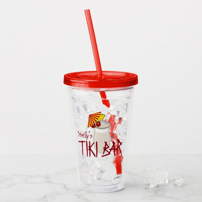 Individuelle Name Tiki Bar Acryltrinkbecher (Vorderseite Ice)
