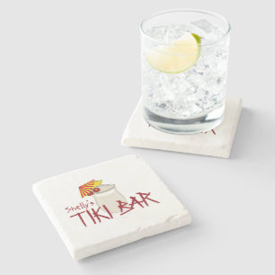 Individuelle Name Tiki Bar Steinuntersetzer