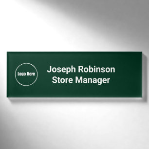 Individuelle Name Titel Logo dunkelgrün Namenschild