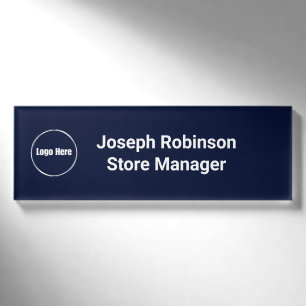 Individuelle Name Titel Logo Midnight Navy Blue Namenschild
