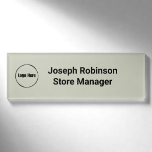 Individuelle Name Titel Logo Weißes Bild Namenschild