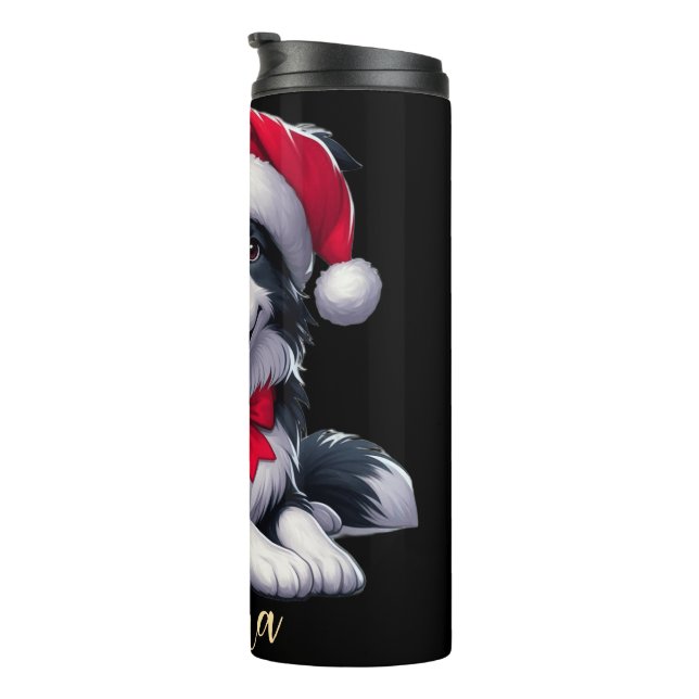 Individuelle Name trägt den Hut des Weihnachtsmann Thermosbecher (Nach rechts gedreht)