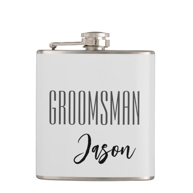 Individuelle Name Trauzeuge Flasche Flachmann (Vorderseite)