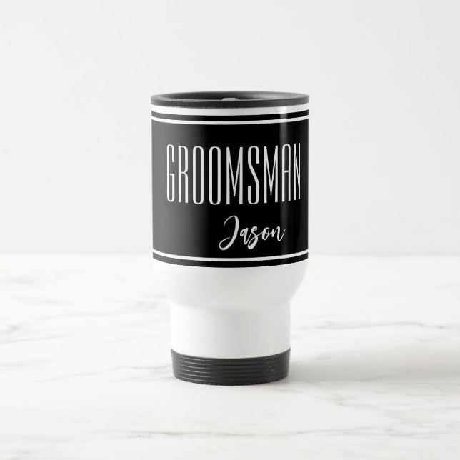 Individuelle Name Trauzeuge Travel Mug Reisebecher (Mittel)