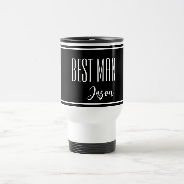 Individuelle Name Trauzeuge Travel Mug Reisebecher (Mittel)