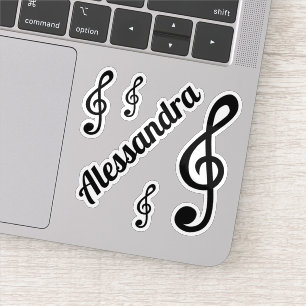 Individuelle Name Treble Clef Musiknoten Cool Musi Aufkleber