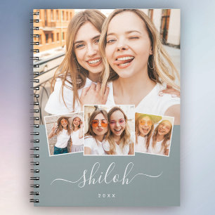 individuelle Name Trendy Modernes Drehbuch 4 FotoC Notizblock