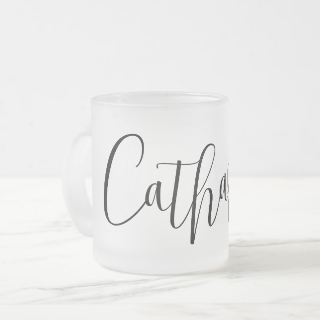 INDIVIDUELLE NAME - Trendy Script Personalisiert Mattglastasse (Vorderseite Links)