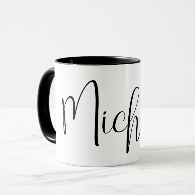 INDIVIDUELLE NAME - Trendy Script Personalisiert Tasse (Vorderseite Links)