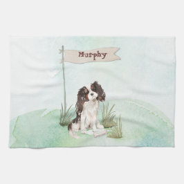 Individuelle Name Tri Color King Charles Spaniel Geschirrtuch
