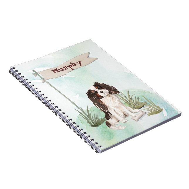 Individuelle Name Tri Color King Charles Spaniel Notizblock (Rechte Seite)