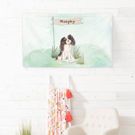 Individuelle Name Tri Color King Charles Spaniel P Banner