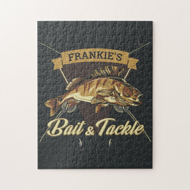 Individuelle Name Trophy Fishing Angler Bait Tackl (Vertikal)