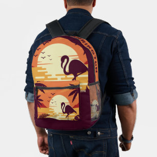 Individuelle Name Tropical Beach Flamingo Bedruckter Rucksack