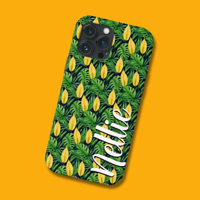 Individuelle Name Tropical Bold Blume - Handy Case (Custom Name Tropical Phone Case)