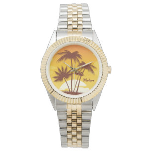 Individuelle Name Tropical Island Sunset Armbanduhr