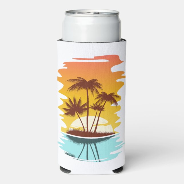 Individuelle Name Tropical Island Sunset Selters Dosenkühler (Seltzer Rückseite)