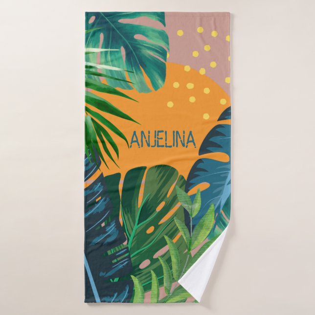 Individuelle Name Tropical Sunset Vacations Strand Badehandtuch (Badehandtuch)