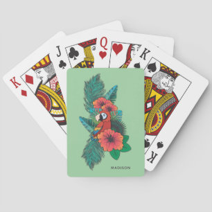 Individuelle Name Tropischer Papagei Spielkarten