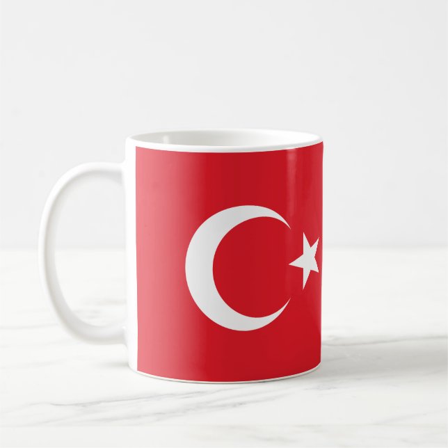 Individuelle Name Türkei-Flagge Kaffeetasse (Links)