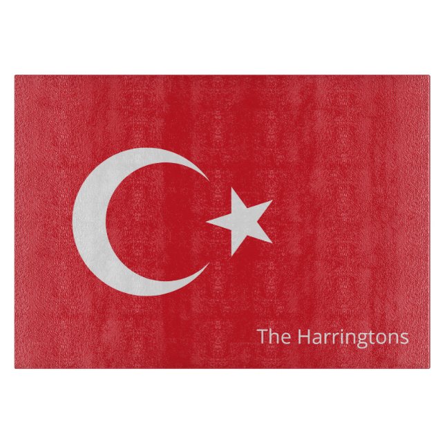 Individuelle Name Türkei-Flagge Schneidebrett (Vorderseite)