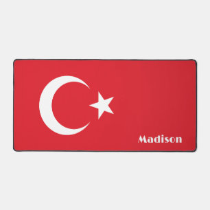 Individuelle Name Türkei-Flagge Schreibtischunterlage