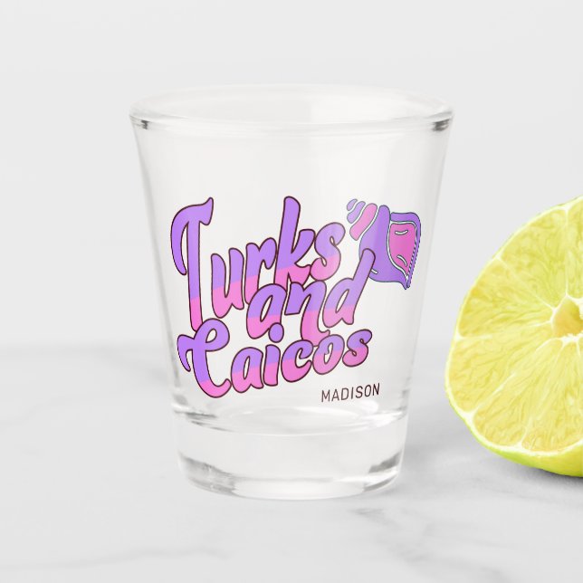 Individuelle Name Turks und Caicos Conch Schnapsglas (Vorderseite)