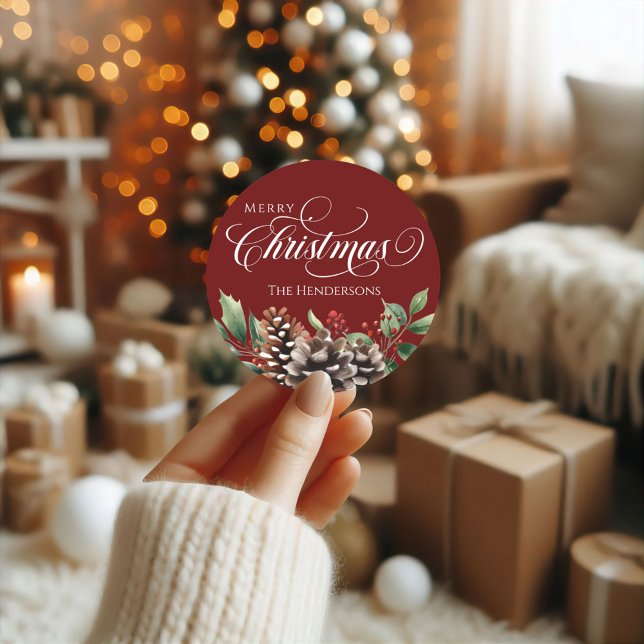 Individuelle Name Typografy Christmas Sticker (Von Creator hochgeladen)