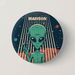 INDIVIDUELLE NAME UFO ALIEN BUTTON
