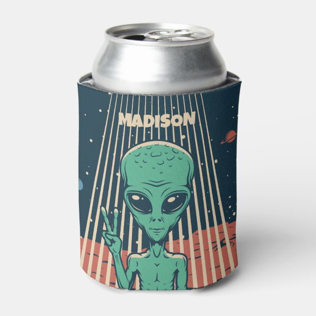 INDIVIDUELLE NAME UFO ALIEN DOSENKÜHLER (Kanne Vorderseite)