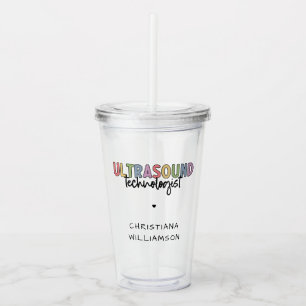 Individuelle Name Ultrasound Technologist Geschenk Acryltrinkbecher