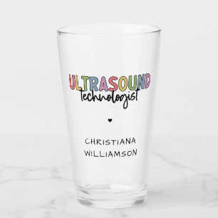 Individuelle Name Ultrasound Technologist Geschenk Glas