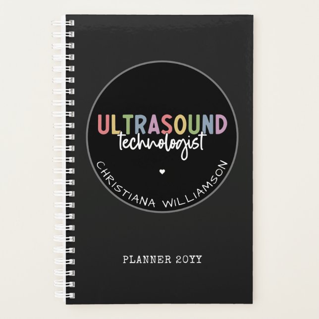 Individuelle Name Ultrasound Technologist Geschenk Planer (Vorderseite)
