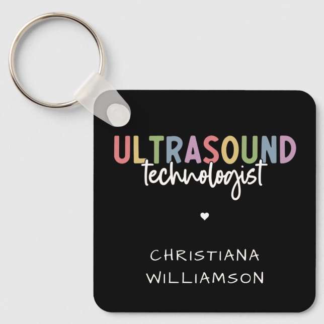 Individuelle Name Ultrasound Technologist Geschenk Schlüsselanhänger (Vorderseite)