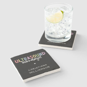 Individuelle Name Ultrasound Technologist Geschenk Steinuntersetzer