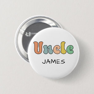 Individuelle Name Uncle Retro-Geschenk PERSONALI Button