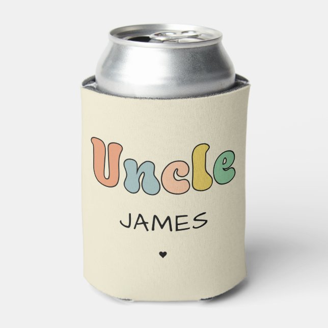 Individuelle Name Uncle Retro-Geschenk | PERSONALI Dosenkühler (Kanne Vorderseite)