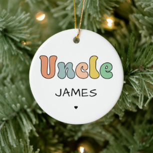 Individuelle Name Uncle Retro-Geschenk   PERSONALI Keramik Ornament