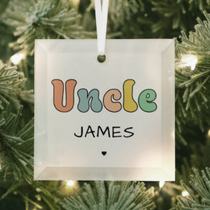 Individuelle Name Uncle Retro-Geschenk PERSONALI Ornament Aus Glas