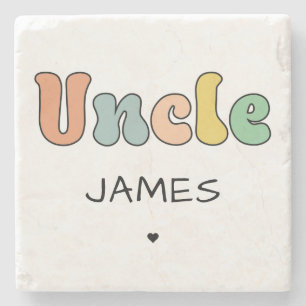 Individuelle Name Uncle Retro-Geschenk PERSONALI Steinuntersetzer