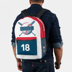 Individuelle Name und Anzahl Baseball Bedruckter Rucksack