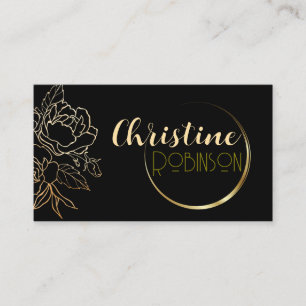 Individuelle Name und Beruf in Schwarz und Gold Visitenkarte