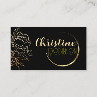 Individuelle Name und Beruf in Schwarz und Gold Visitenkarte