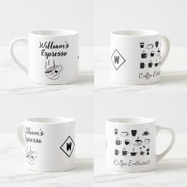 Individuelle Name und Erstausgabe | Kleiner isolie Espressotasse