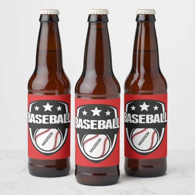 Individuelle Name- und Farbbaseball Bierflaschenetikett (Flaschen)