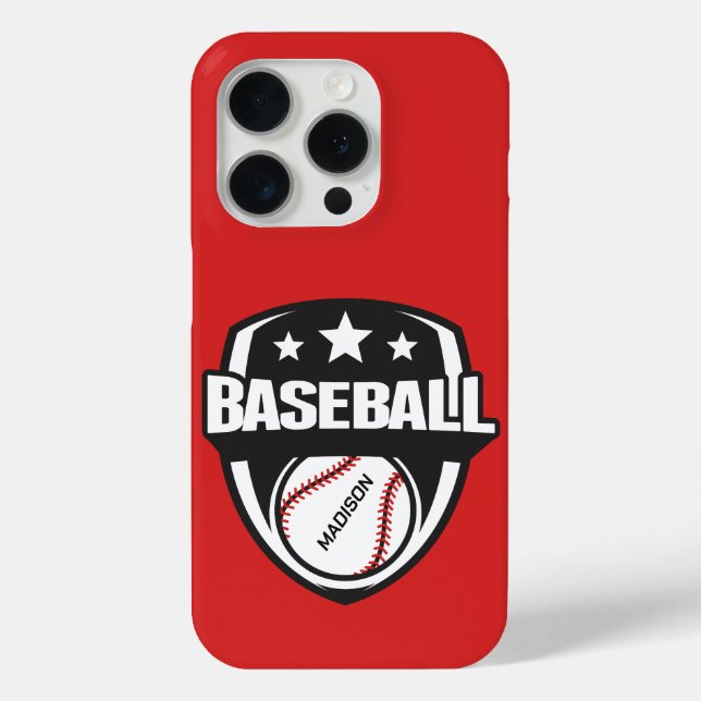 Individuelle Name- und Farbbaseball Case-Mate iPhone Hülle (Rückseite)